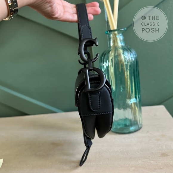 EUC Dior Saddle Mini Ultra Matte So Black Shoulder Bag (NO STRAP) - Picture 6 of 11